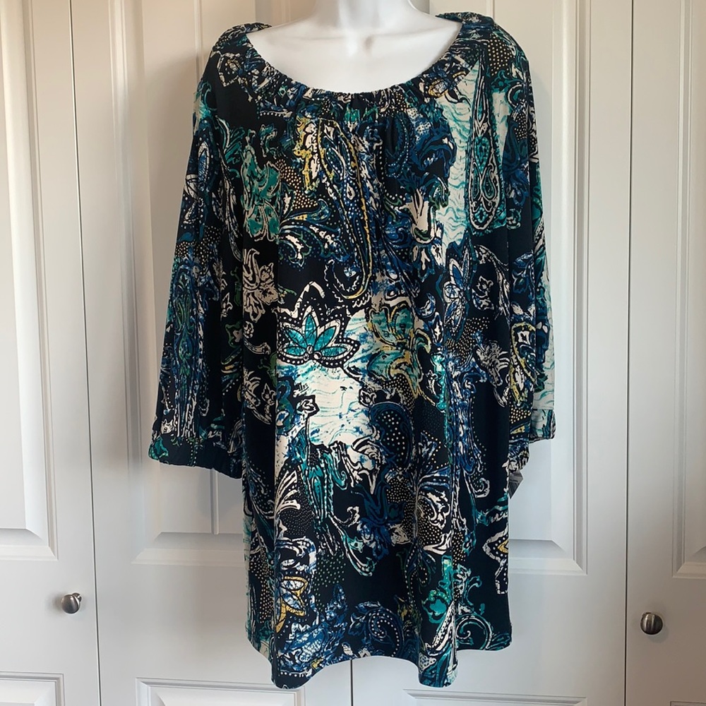 Style & Co. Woman Size 1X Tunic Top Floral Paisley NWT MSRP $55